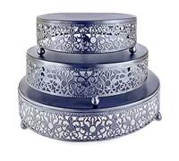 Eidoct 3-Piece Cake Stand Set Round Metal Cake Stands, Dessert Display Cupcake Stands for Wedding, Event, Birthday Party (Black)