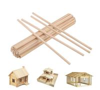 Eidoct 50 Pcs Square Wooden Sticks, Balsa Wood Sticks, Unfinished Hardwood Strips, Natural Long Woodcraft Sticks, Wood Dowel Rods, for DIY Molding Crafts Projects Making Stands (6 x 6 x 300 mm)