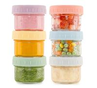 Eidoct 6 Pack Salad Dressing Container To Go, 80ml Small Containers with Lids, Glass Jars with Lids Dressing Containers Sauce Cups, Leakproof Reusable for Lunch Box Work Trip (6)