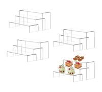 Eidoct Acrylic Display Riser Set - 12 Piece Transparent Showcase Stand for Cupcake, Candy, Doll, Action Figure, Dessert and Jewelry