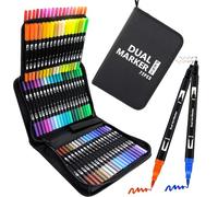 Eidoct Acrylic Paint Pens 72 Colors, Brush & Fine Tip Acrylic Paint Pens, Dual Tip Acrylic Paint Markers for Rock Painting, Glass, Ceramic, Stone Wood, Canvas - DIY Crafts Making