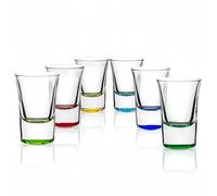 Eidoct Coloured Shot Glasses, 35ml Heavy Base Shot Glasses Set of 6, Barware Heavy Base Set for Vodka, Tequila, Whisky Shots