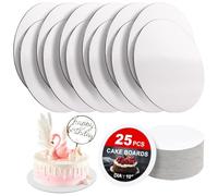 Eidoct Elegant and Versatile Cake Board Rounds (White) 10 inches, 25 Pcs, Sturdy Cardboard Cake Stand