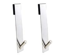 Eidoct Extended Shower Door Hooks, 7-Inch Over Door Hooks for Bathroom Frameless Glass Shower Door,Rack Hooks,Towel Hooks (2, Silver)
