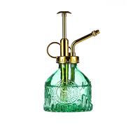 Eidoct Glass Plant Mister Spray Bottle, 6.5" Green Glass Water Spray Bottle | with Gold Top Pump Small Watering Can, Small Plant Sprayer Mister for Indoor Outdoor House Plant, Green+Gold