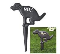 Eidoct No Dog Pooping Solid Cast Iron Yard Sign, Grass Lawn Garden Decoration, 7.8" x 10.6" Cast Iron No Pooping Dog Signs,Black