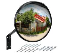 Eidoct Safety Convex Traffic Mirror With Wall Mount Bracket - Adjustable Wide Angle for Garage, Driveways, Office, Courtyard, Warehouse (30 cm / 12")