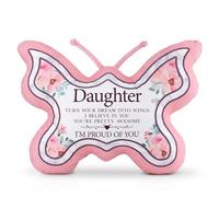 Eidolyss Daughter Gifts from Mom, Daughter Birthday Gifts from Mom Dad, Mother Daughter Gift, Gifts for Daughter, to My Daughter's Gifts, Pink Butterfly Throw Pillows