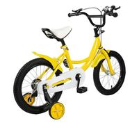 Eieblek 16 Inch Kids Bike, Children Bicycle with Stabilisers and Mudguards, Adjustable Height 46-53cm, for 5-8 Years Old Boys Girls, Multiple Colors (Yellow)