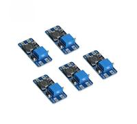 Eiechip MT3608 DC-DC Boost Converter 5-Pack, 2A Max Adjustable Voltage Regulator Module 2-24V to 5-28V, 93% Efficiency with Overload Protection for DIY Electronics, Solar Panels, LED Lights