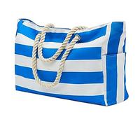 Eieenotee 1 Piece Beach Bag, Swimming Bag Waterproof Beach Bag Shopping Bag, Foldable Shoulder Bag Blue