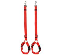 Eieenotee 2 Packs Dog Cat Safety Seat Belt Strap Car Headrest Restraint Adjustable Nylon Fabric Dog Restraints Vehicle Seatbelts Harness red