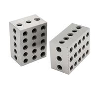 Eieenotee 2 Piece 2-3-4In Blocks Matched Pair 23 Holes 0.0003 Precision Ground Machinist Set Up Blocks As Shown Parallel Blocks HRC 55-62 (2-3-4 Blocks 0.0003In)