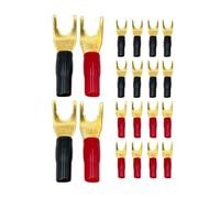Eieenotee 20Pc YU Shape Spade Banana Plug Gold Plated Fork Banana Plug Jack Plug Solderless Speaker Cable Power Terminal Connector Easy Install Easy to Use