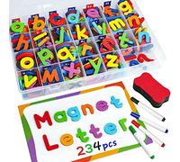 Eieenotee 244 Pcs Magnetic Letters Numbers Set, Uppercase Foam Alphabet ABC 123 Fridge Magnets, Educational Toy Set