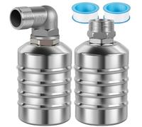 Eieenotee 2PCS Water Level Control Float Valve,1/2" to 3/4" 1", 304 Stainless Steel Fully Automatic Watershut Shut Off Valve