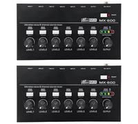 Eieenotee 2X MX600 Ultra Low-Noise 6-Channel Line Mixer Stereo/Single Track Switch Microphone Preamplifier