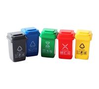 Eieenotee 5Pcs Doll House Miniature Trash Can Model Spare Parts Accessories Parts Furniture Toys Garbage Truck Cans Curbside Vehicle Bin Toy Gifts