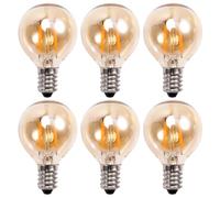 Eieenotee 6Pcs 1.5W LED G40 Replacement Bulb 220V Retro Globe Gold Dimmable Bulb for Indoor/Outdoor String Lights E14 Base