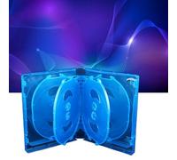 Eieenotee 6X CD Storage Box 10-Piece Pack CD Case Plastic Double-Sided CD Storage Car CD Case Thickened DVD Case,Blue