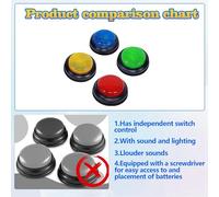 Eieenotee 8 Pack Buzzers for Trivia Games, Answer Buzzers for Classroom, Game Buzzers with Lights and Sound Great for Games