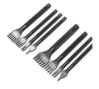 Eieenotee 8Piece 3mm 4mm 1/2/4/6 Prongs Inch Chisel Leather Craft Tools Hole Punch Lacing Stitching Perforate Leather Craft Tools