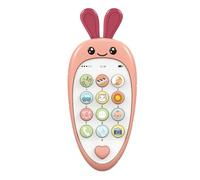 Eieenotee Baby Cell Phone Toy with Early Education & Music, Learning Educational Fake Phone for Kids, Sensory Toy for Kids Pink