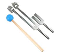 Eieenotee Chakra Tuning Fork Om136.1Hz & 4096C Set, Sound Healing Percussion Musical Instrument with Mallet & Bag Aluminum Alloy 1 Set