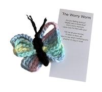 Eieenotee Handmade Worry Worm Gift, Crochet Worry Worm Inspirational Cares, Cute Knitted Gift D