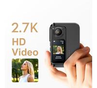 Eieenotee Sport Cam DV 2.7K Thumb Camera Wifi Action Camera 180¡ã Rotate Cycling Recorder Camcorder Camera with Charging Case Black