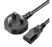 Eieenotee UK Standard Copper Power Cord 3x 0.75mm2 Electrical Copper Wire 1.5m Length for Computers Monitors Rice Cookers Black UK Plug