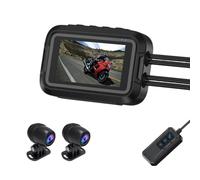 Eieenotee V9 Motorcycle Dashcam WiFi 1080P Front Rear Camera Waterproof Motorcycle Video Recorder Camera with Parking Monitor Easy Install A