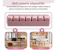 Eieenotee Weekly Pill Organizer-Portable One-Time-A-Day Pill Box for Vitamins Fish Oil/Supplements Medication Reminder Pink