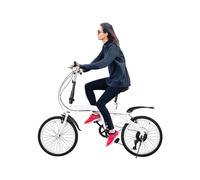 EieiKaha Folding Bike, Outside 20 Inch Folding Mountain Bike 6 Speed Full Suspension High-Carbon Steel Frame Mini Portable Bicycle, Foldable Bikes for Adults/Men/Women, White