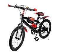 EieiKaha Mountain Bike, 20 Inch Mountain Bicycle 7 Speed Full Suspension High-Carbon Steel Frame Portable Bicycle, Outddoor Bikes for Youth/Adult/Men/Women, Red (Black, Red-20in&7Speed)