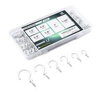 EIENHOSHI 105 Pcs Screw Hooks, 6 Sizes White Cup Hooks, Screw in Hooks for Hanging, Metal Cup Hook Screw in (1/2", 5/8", 3/4", 7/8", 1'', 1-1/4")