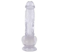EIERFSKIOT 9 Inch Realistic Leisure Product, Soft and Elastic, Waterproof and Skin-Friendly, with Suction Cup, Transparent