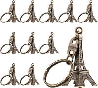 Eiffel Keychains Retro French Souvenirs Alloy Keyring Adornments Perfect Gifts 12 Pieces