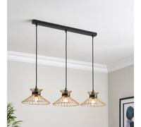 Eiffel Modern Black & Gold Effect 3 Lamp Led Pendant Ceiling Light, (Dia)770mm