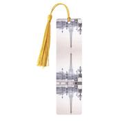 Eiffel Tower 1 Print Wooden Bookmark Bookmarks with Tassels Book Marks for Reading Hardcover Books Notebooks