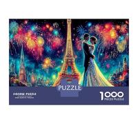Eiffel Tower 1000 Piece Adult Family Jigsaw - Brain Training Adult Puzzle Starry Paris Dancer & Thick Sturdy Recycled Puzzle Board - Puzzle for The Whole Family 52x38cm/1000pcs Great Gift for Adult Co