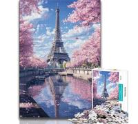 Eiffel Tower 1000 Piece Jigsaw Puzzle for Adults Teens,Challenging Game And Family Play with Fully Interlocking Randomly Shaped Pieces (38x26cm)