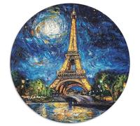 Eiffel Tower 1000 Piece Jigsaw Puzzles Round Jigsaw Classic Educational Games Unique Challenge Game for Adults And Kids 1000pcs (67.5x67.5cm)