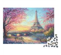 Eiffel Tower 1000 Piece Puzzle Games Premium & Durable for Adults Fun Puzzles for Creativity And Mindfulness Challenging Jigsaw Puzzles for Adults And Family for Stress Relief 1000pcs (75x50cm)