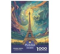 Eiffel Tower 1000 Pieces Puzzle Age 14+ for Adults Natural Scenery Fun Challenging Brainteasing Jigsaw Colourful Creativity Gift Giving 52x38cm/1000pcs