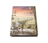 Eiffel Tower A5 Notebook, Pu Leather Notebooks A5, Lined Paper Girls Notebook 180Pages/90Sheets, Exercise Books for Writing, Note Book for Office, Revision Supplies Journal Diary