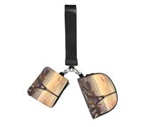 Eiffel Tower and City Wristlet Keychain Wallet Pouch with Strap Double Zipper Small Coin Purse Portable Wrist Bag for Travel Gym Daily Use