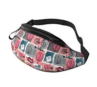 Eiffel Tower and Lips Crossbody Bag Runner Small Hip Pouch Bum Bag Running Waistpack Bumbag Beltbag Sport Slim Fashionable for Jogging Hiking Woman