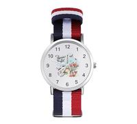 Eiffel Tower and Vintage Bicycle Flowers Sport Watch for Men Women Nylon Strap Wrist Watch Analog Quartz Watch