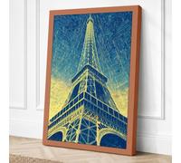 Eiffel Tower Ascendant Art Canvas Wall Art Print 24x16 Inch (61 x 41 cm)
